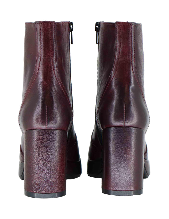 Stivaletti donna in pelle bordeaux con tacco alto e plateau SP2347 016 Spatarella 