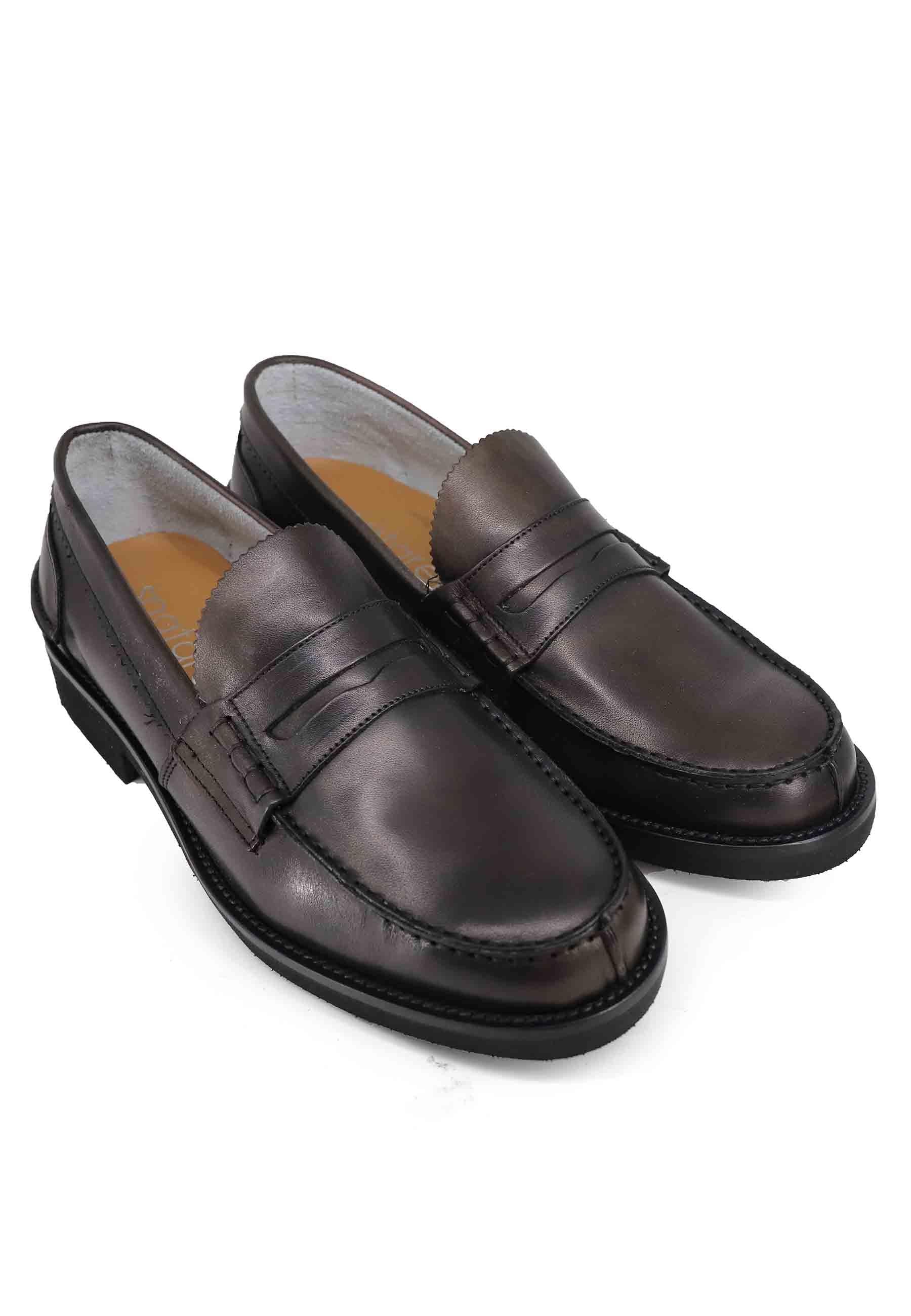 Mocassini uomo in pelle testa di moro con suola in gomma extra light SP MOCSAX 013 Spatarella 