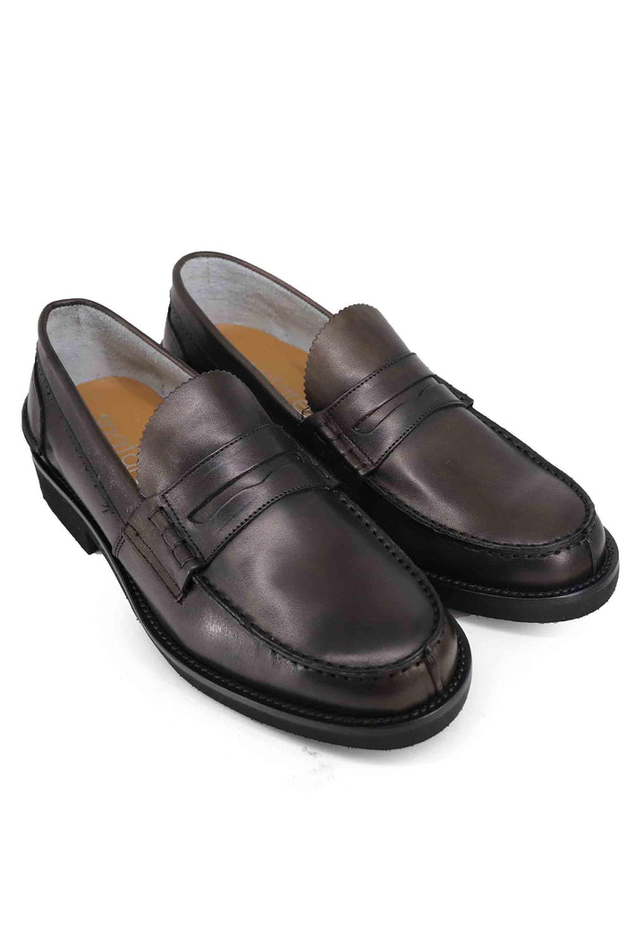 Mocassini uomo in pelle testa di moro con suola in gomma extra light SP MOCSAX 013 Spatarella 