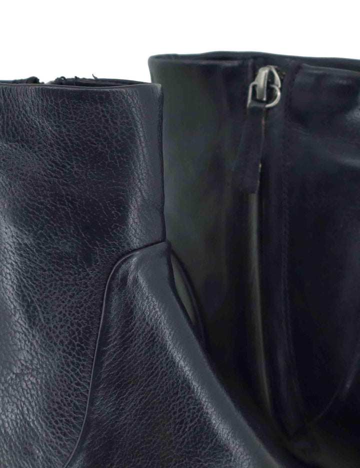 Stivaletti texani donna in pelle nera con tacco medio 252-21-15-TA BLACK Zolfo 