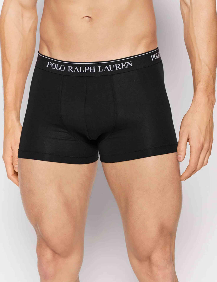 Boxer in puro cotone nero con elastico Set di 3 714835885002 BLK Polo Ralph Lauren 