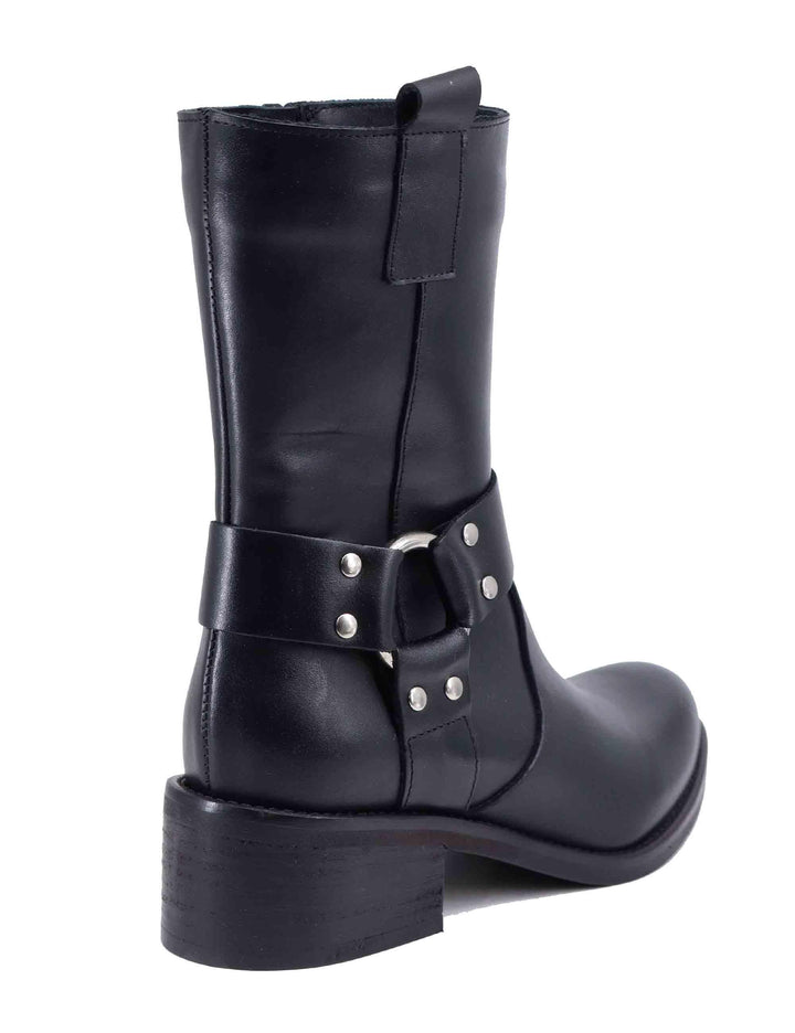 Texani donna in pelle nera con cavigliera SP102 001 Spatarella 