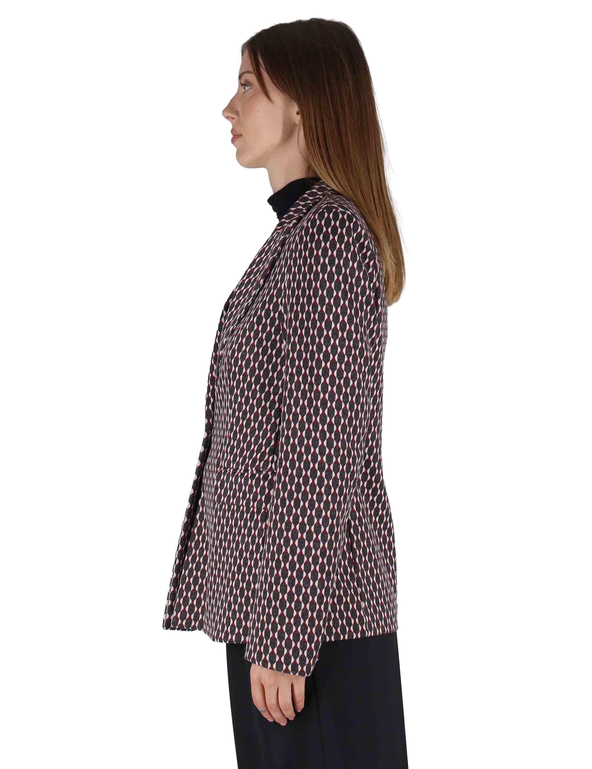 Giacche donna in jersey grigio monopetto un bottone JABGA0025-F1097 9205 Justmine 