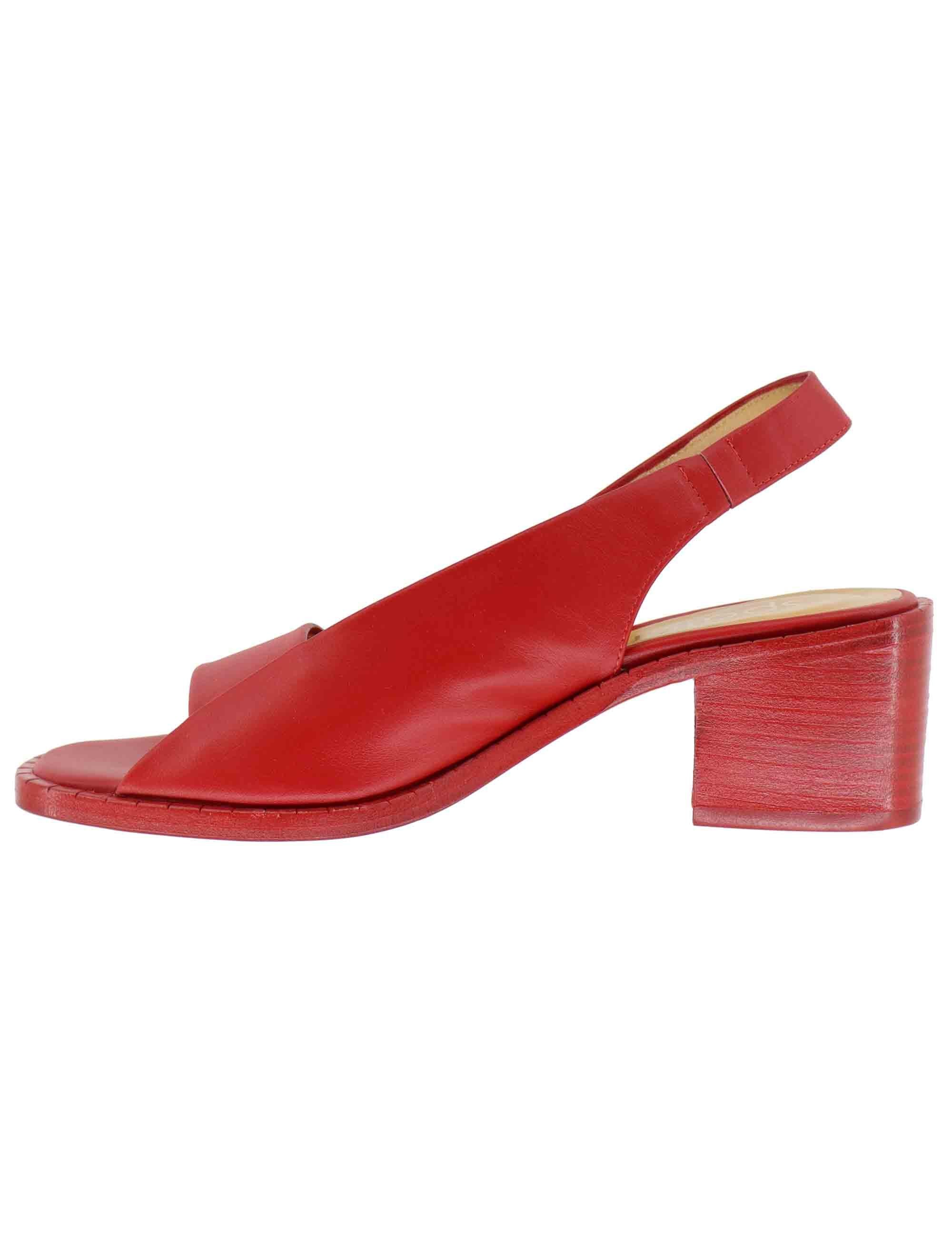 Sandali slingback donna in pelle rossa con tacco medio SP2043 055 Spatarella 