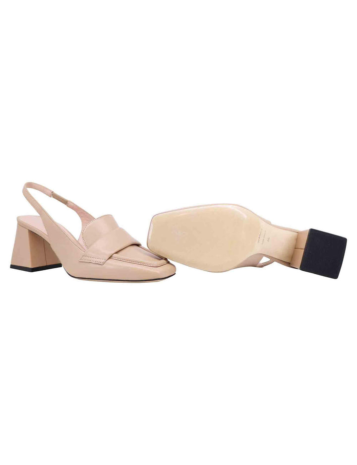 Decollete slingback donna in pelle cipria con punta quadra SP6553 013 Spatarella 