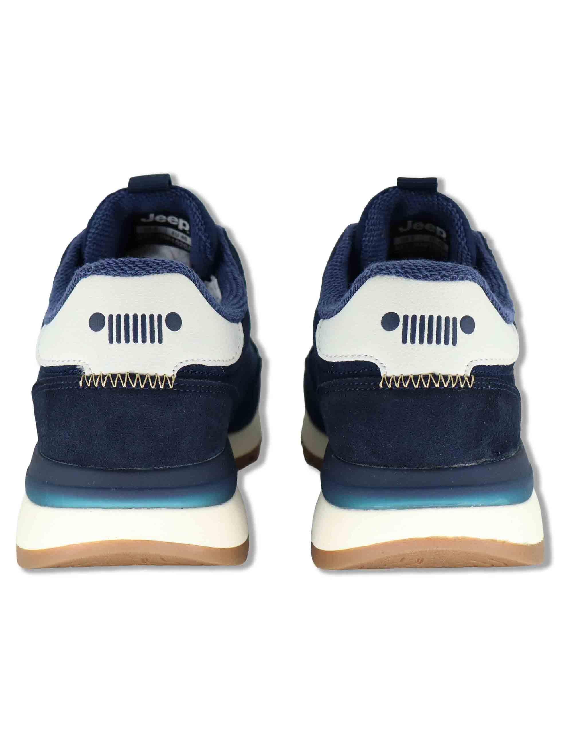 Sneakers uomo Jara in pelle e nylon blu con suola leggera JM61020A 016 Jeep 