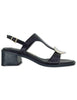 Slingback in pelle nera con borchia oro Donna SP262065 001