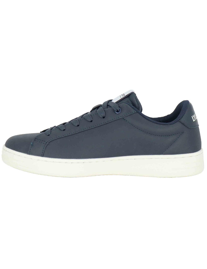 Sneakers uomo in pelle blu con riporti in contrasto e logo laterale KALEB004 116 Lyle & Scott 