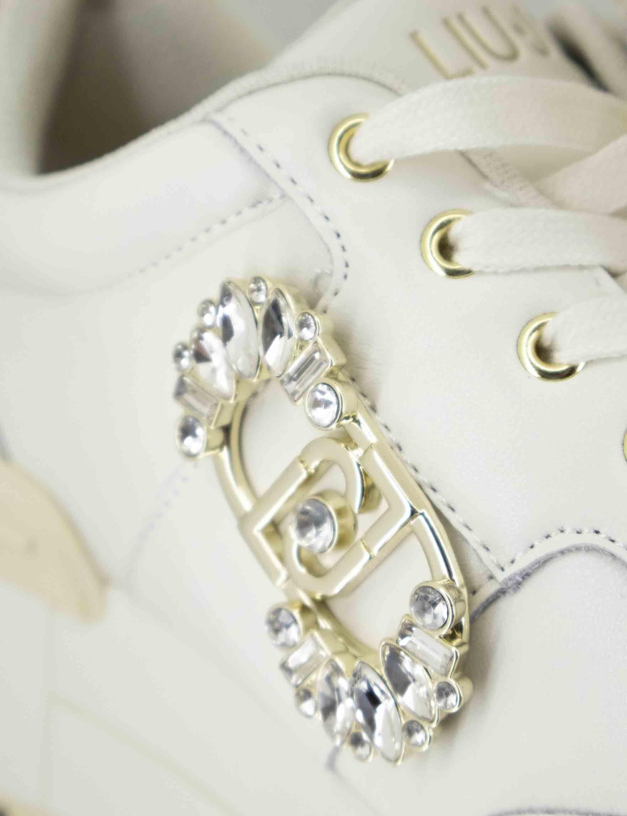 Sneakers donna Amazing 41 in pelle off white con suola in gomma alta BF5043PX026S1874 Off White Liu-Jo 