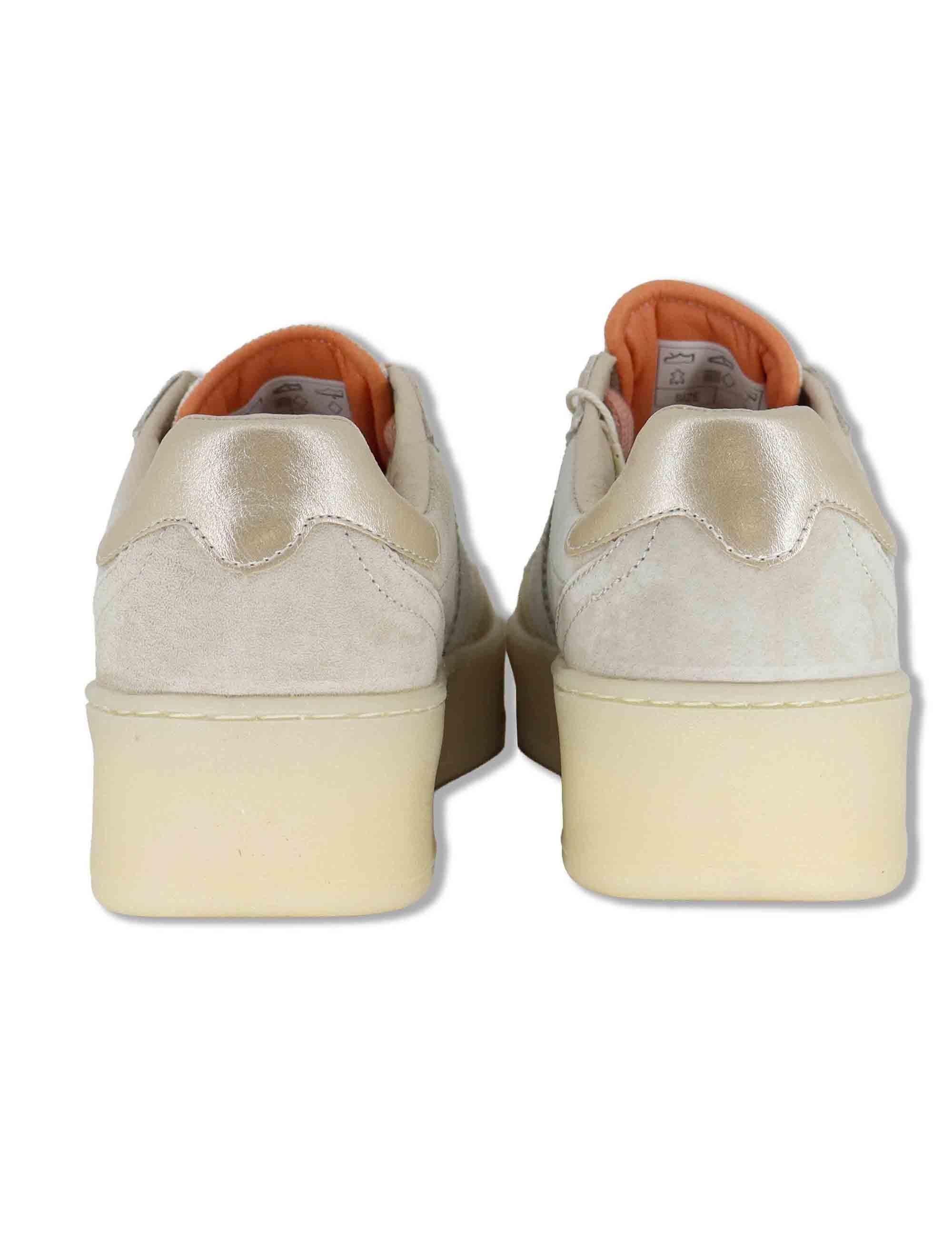 Sneakers donna Turin in nabuk beige con suola alta 1265100 80_Beige Victoria 