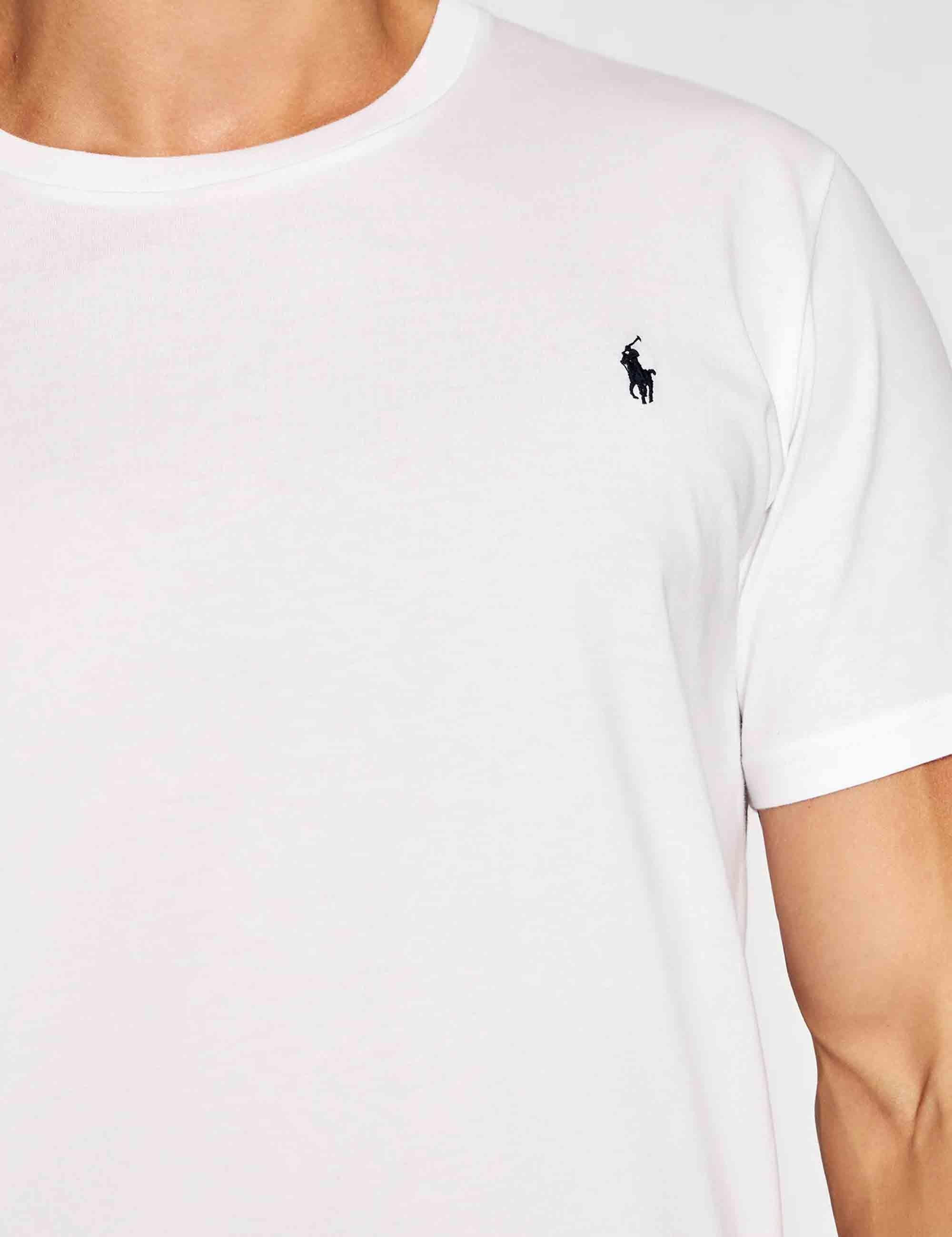 T-shirt uomo Sle in cotone bianco con logo ricamato 714844756004 WHITE Polo Ralph Lauren 