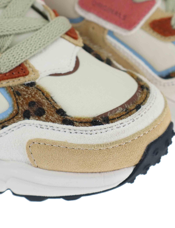 Sneakers donna in pelle e tessuto senape  con suola alta GARNER 075 Colmar 