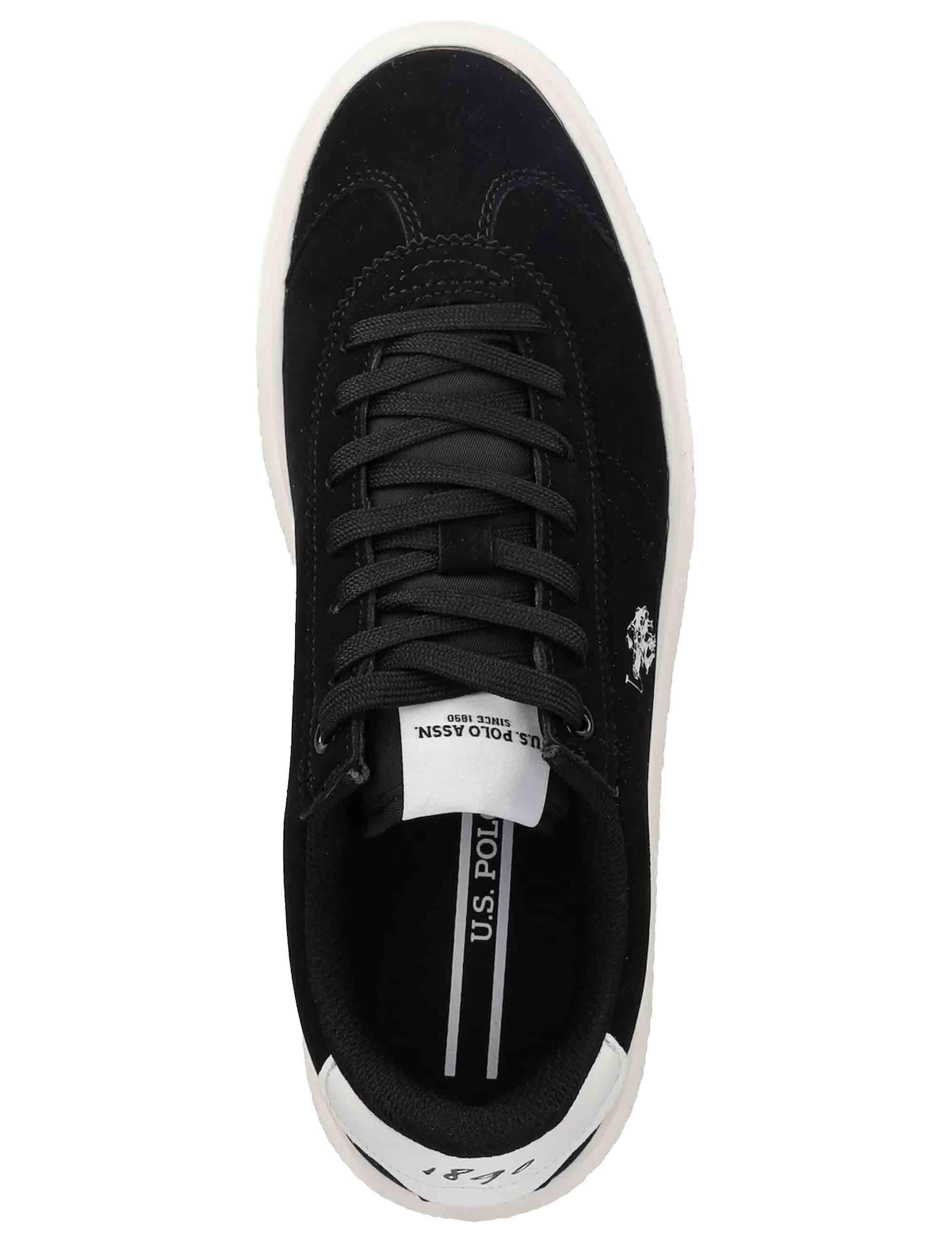 Sneakers donna in eco pelle nera con logo e suola alta in gomma JODY002 BLK U.S. Polo Assn. 