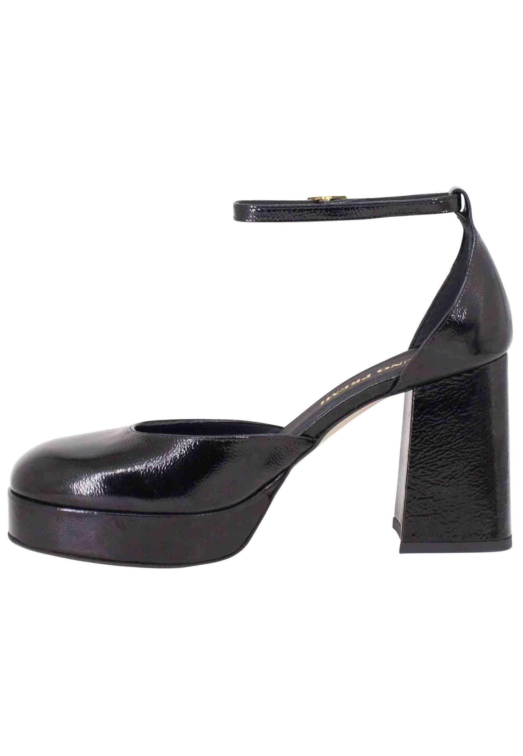 Decollete donna in vernice nera con tacco alto e plateau BF2001X 001 Bruno Premi 