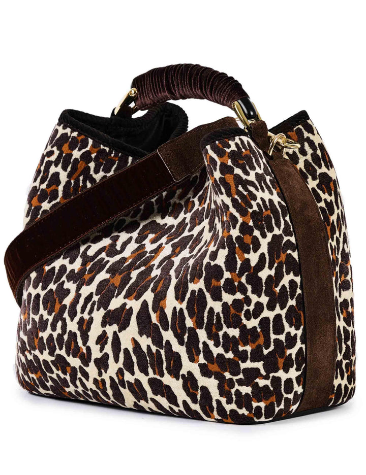 Borse donna in ciniglia jacquard animalier con tracolla e manico CORAL I01 Via Mail Bag 
