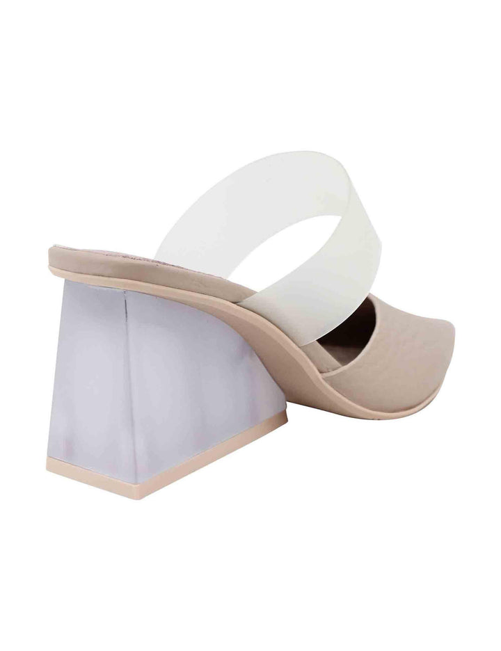 Sabot donna in pelle cipria con tacco alto e punta a punta 7635-D 301 Ras 