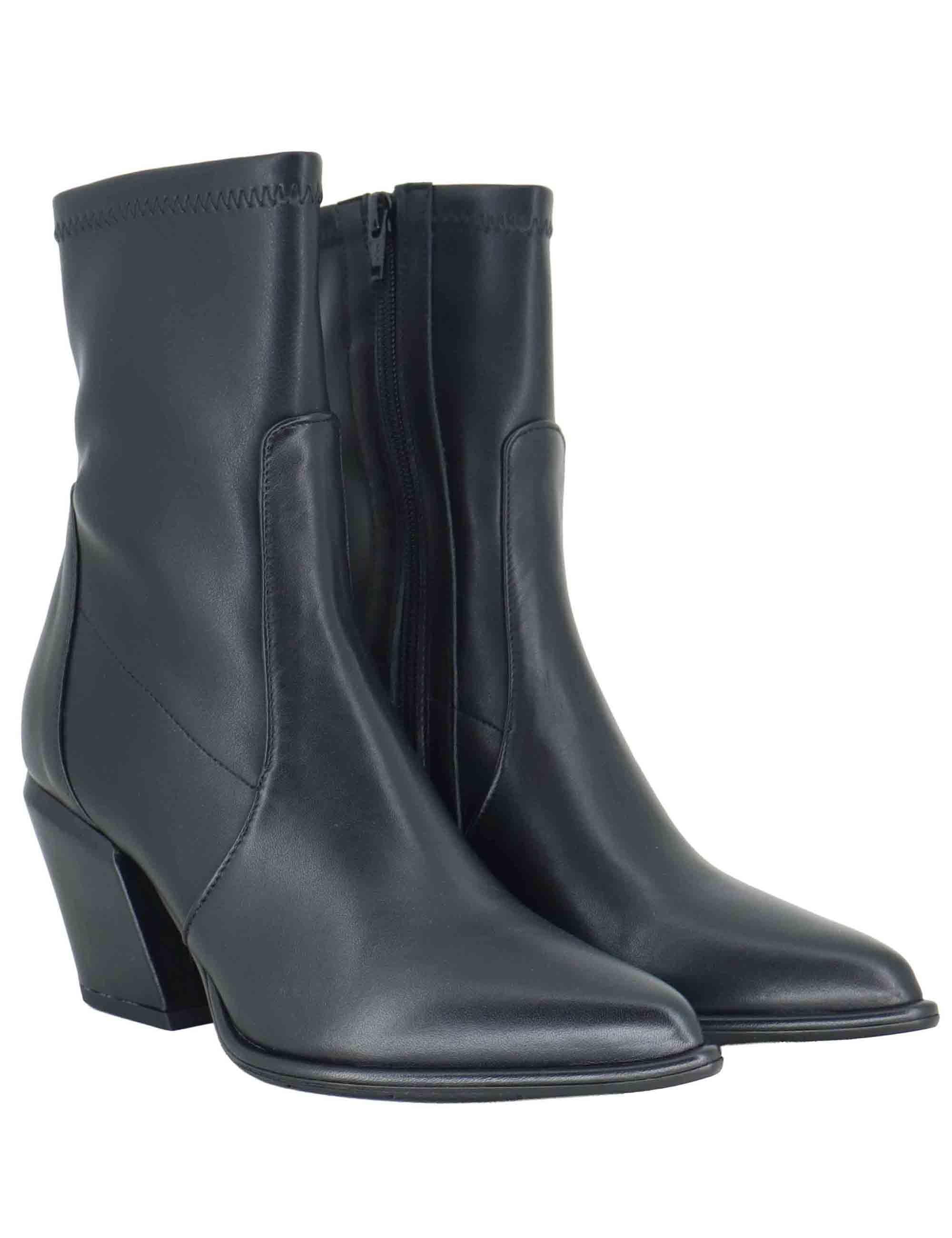 Stivaletti donna in tessuto nero con zip laterale SP1030 001 Spatarella 