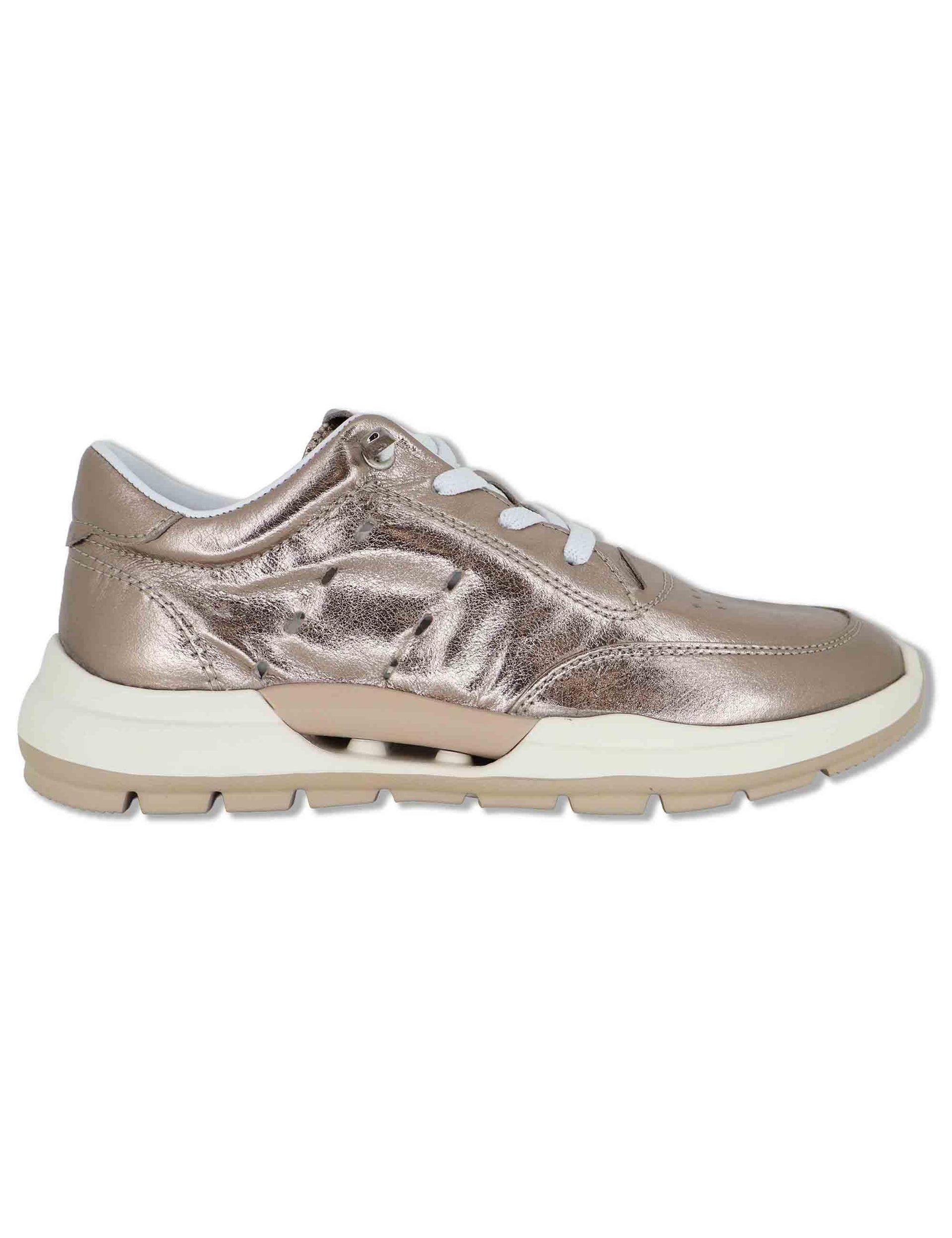 Sneakers donna in pelle laminata rosa con suola in gomma ammortizzata SP60041 023 Spatarella 