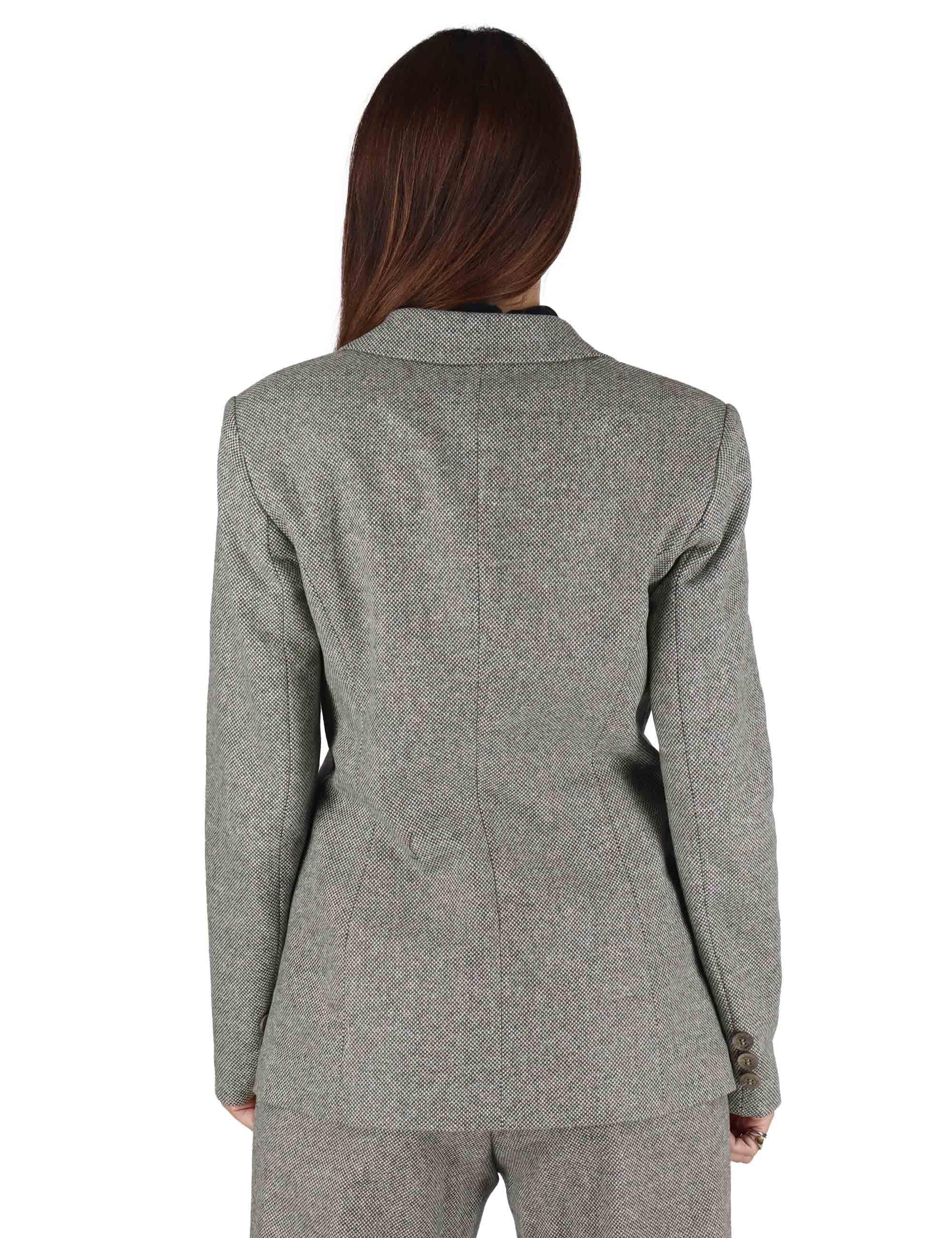 Giacche donna doppiopetto in lana grigia taglio maschile JABGA0025- F1242 7020 Justmine 