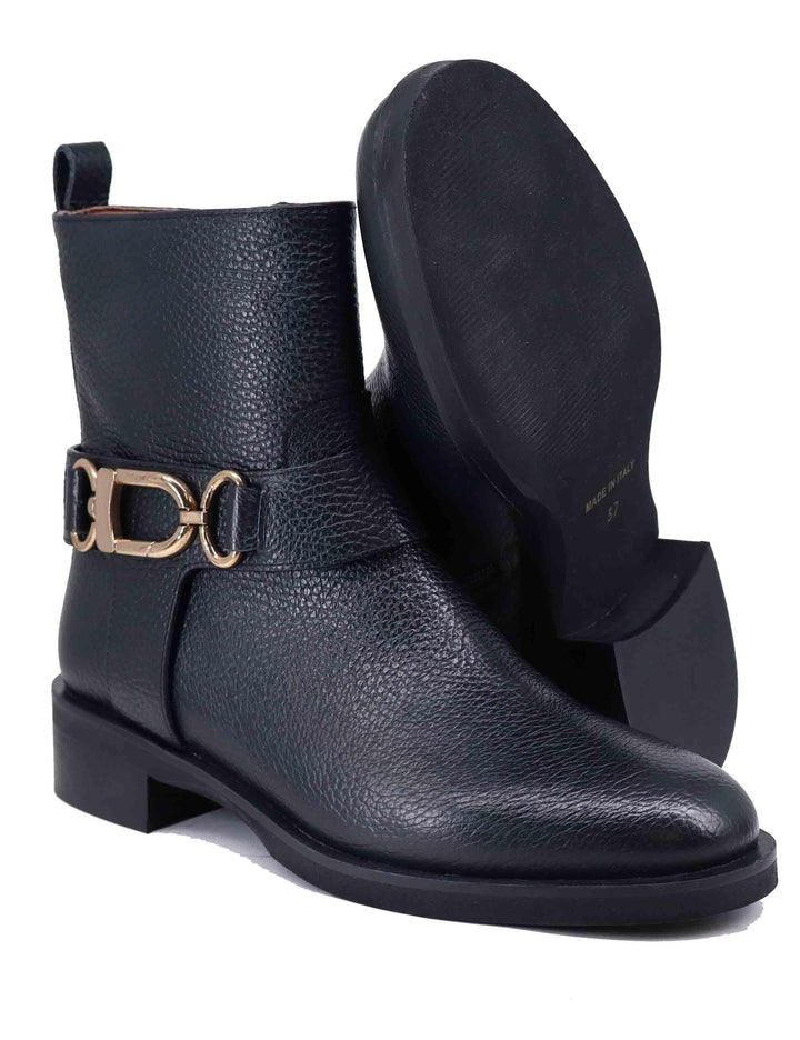 Stivaletti donna in pelle nera con tacco basso SP2231 001 Spatarella 