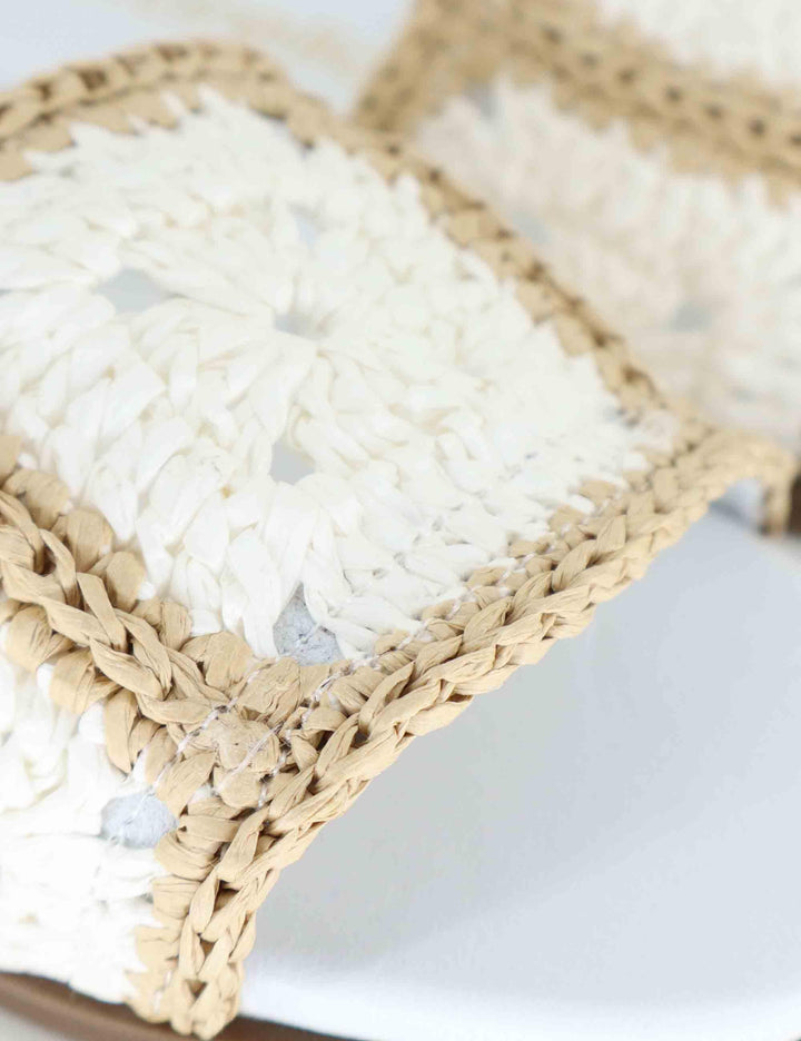 Sandali bassi donna in rafia naturale bianca con suola in gomma SP261579 100 Spatarella 