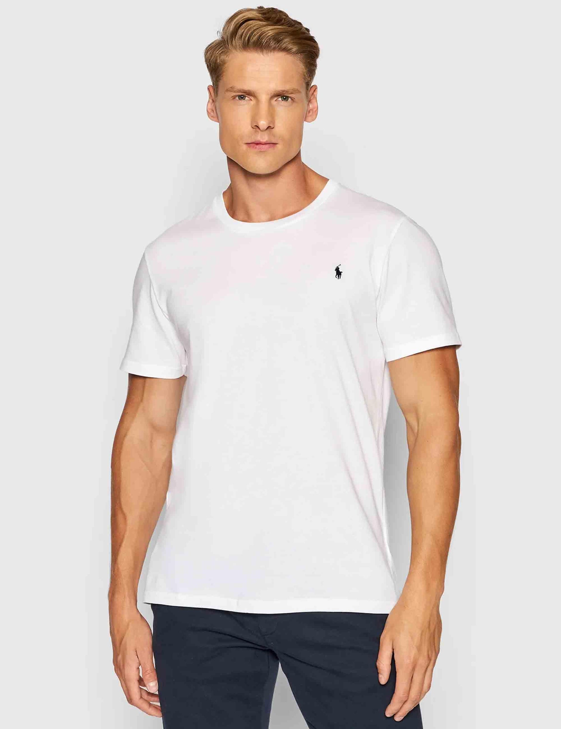 T-shirt uomo Sle in cotone bianco con logo ricamato 714844756004 WHITE Polo Ralph Lauren 