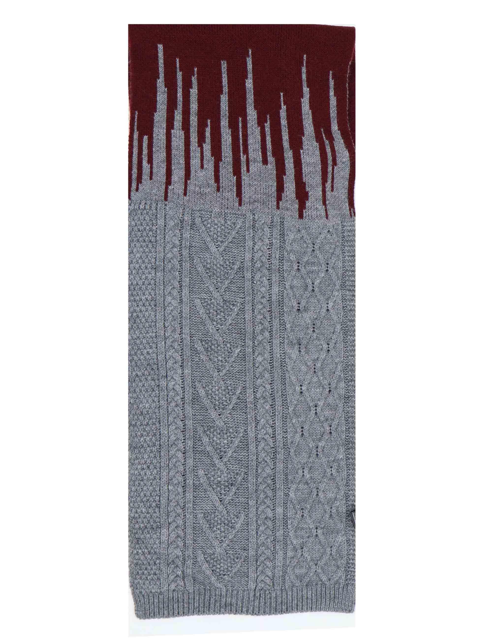 Sciarpe donna in misto lana grige e bordeaux a trecce EE950 12045 1 BARBIERI 1945 
