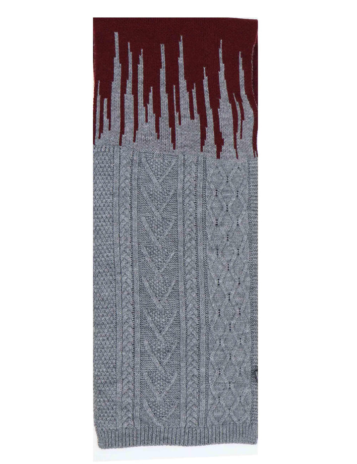 Sciarpe donna in misto lana grige e bordeaux a trecce EE950 12045 1 BARBIERI 1945 