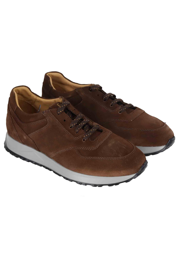 Sneakes da uomo in camoscio marrone con suola in gomma 22570-T-VM5 061 Antica Cuoieria 