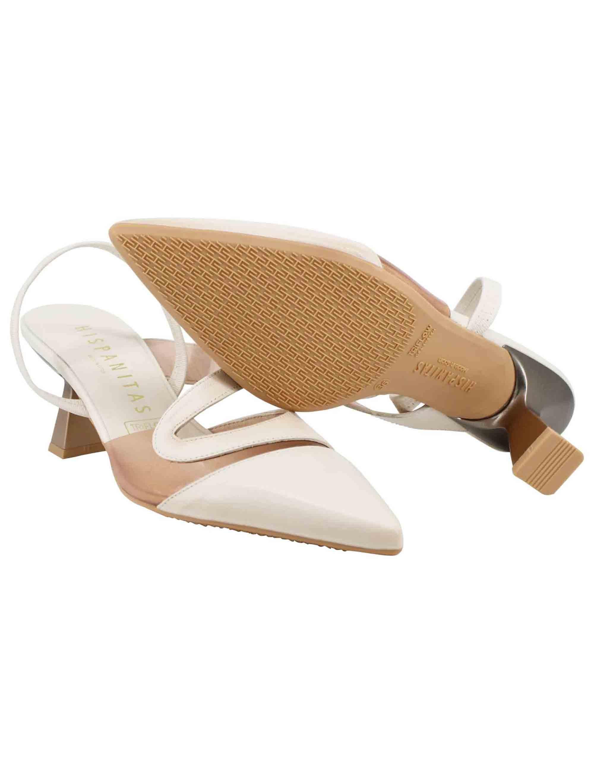 Decollete slingback donna in pelle panna con elastico posteriore HV243397 C007 Hispanitas 