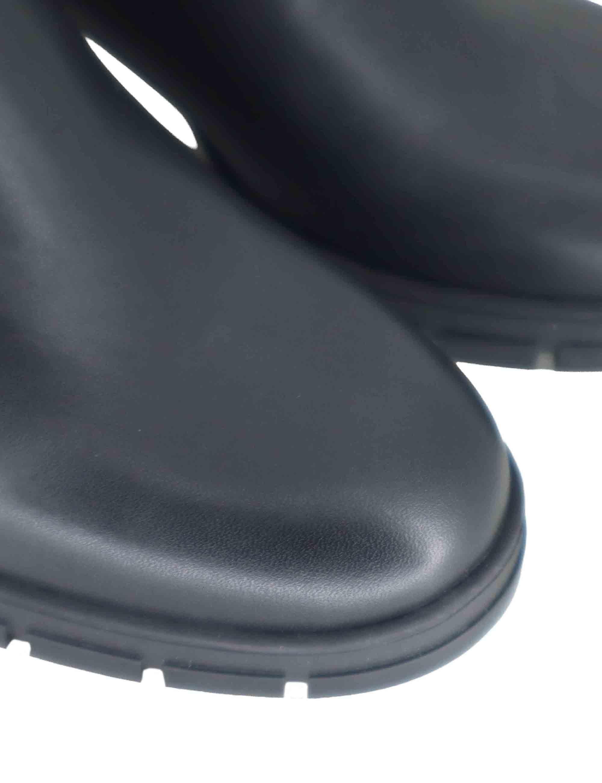 Stivaletti donna in pelle nera con tacco basso JAYDI STT BLACK Unisa 