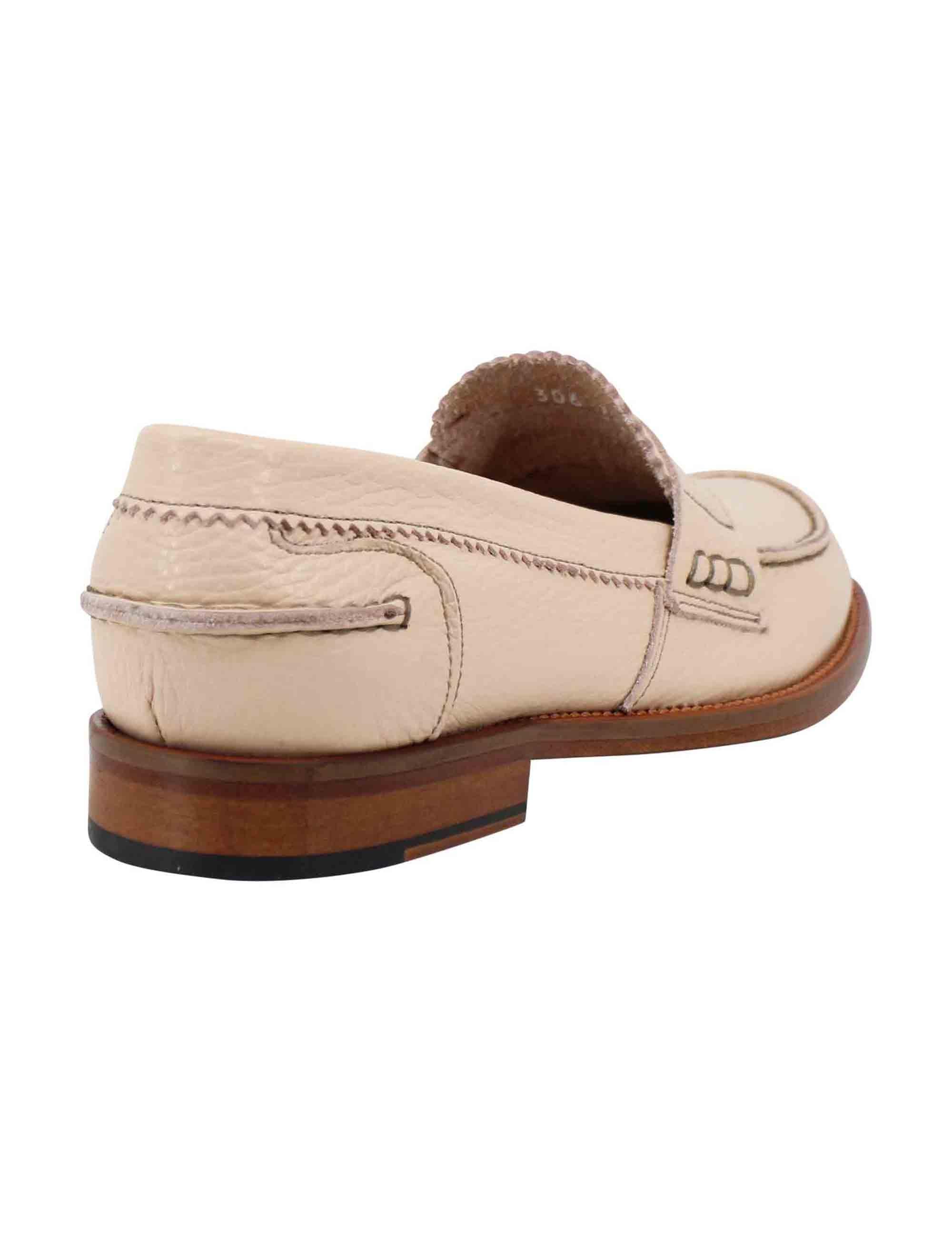 Mocassini donna in pelle nude con suola in cuoio SPD306 300 Spatarella 