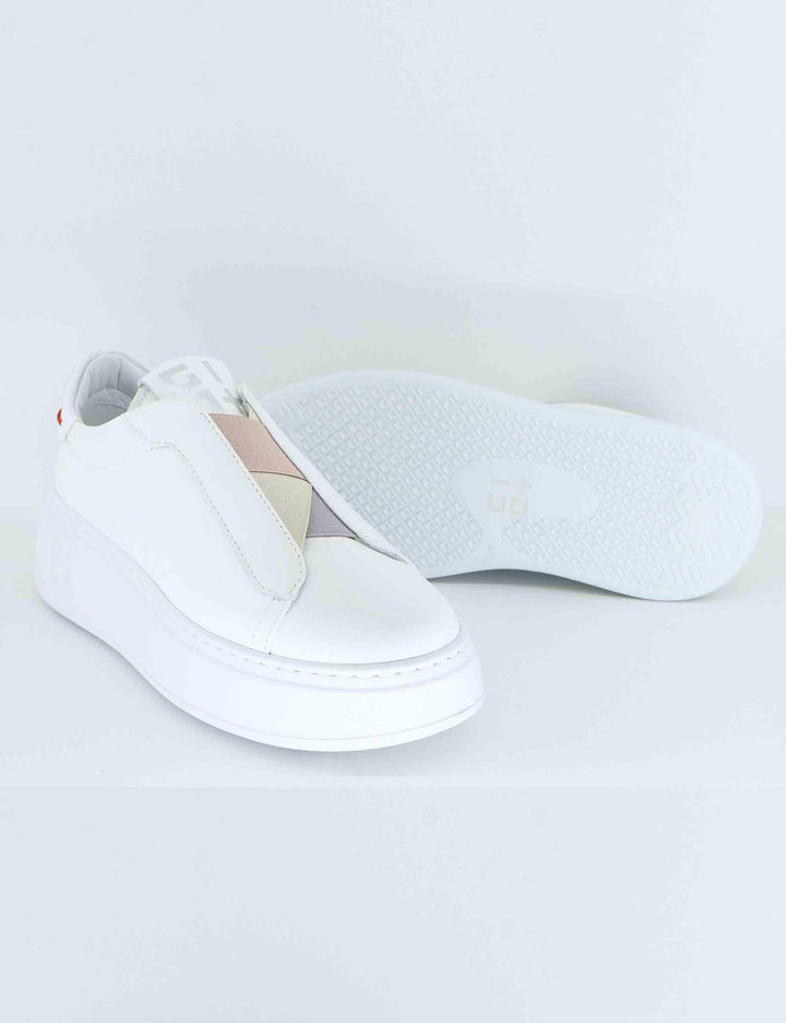 Sneakers donna in pelle bianco NILA 01 Gio + 