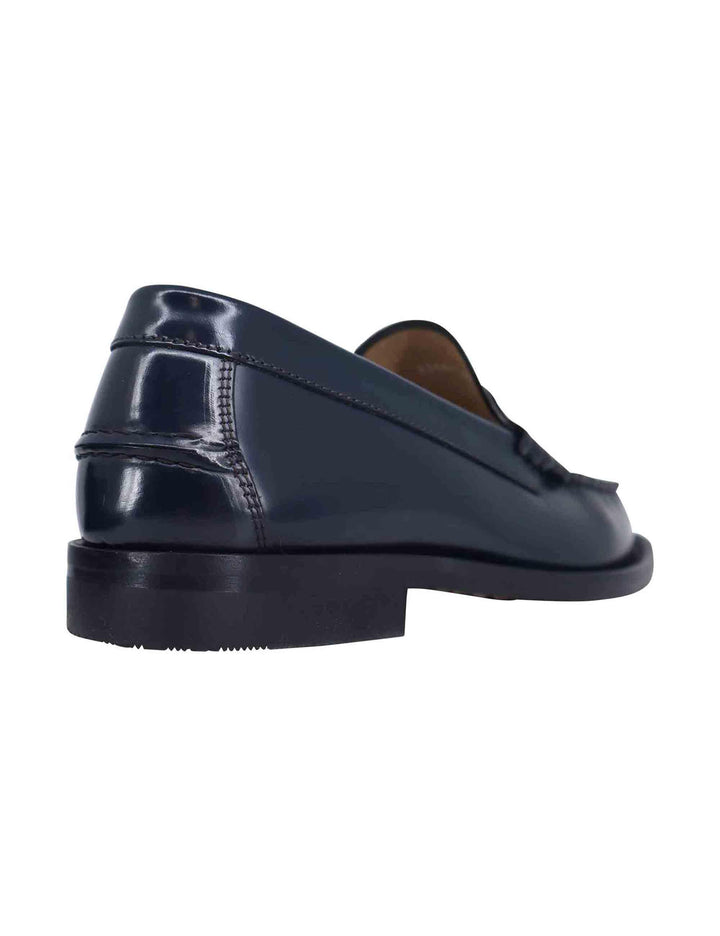 Mocassini uomo in pelle blu con suola in cuoio cucita 22881 VN6 002 Antica Cuoieria 