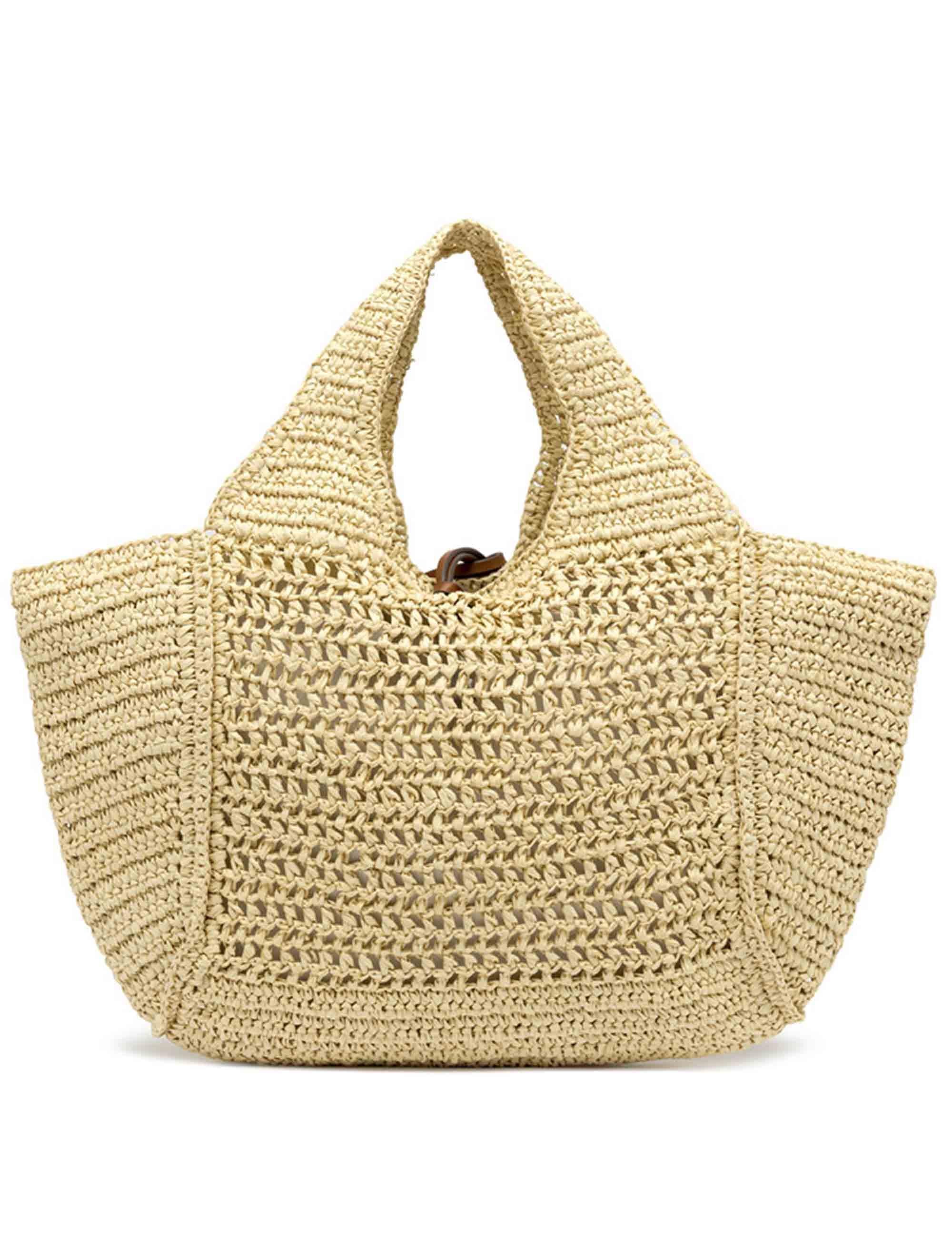 Borse donna Nefeli in rafia naturale con chiusura cordoncino BS11953 COMM STR-CRCH 850 Gianni Chiarini 