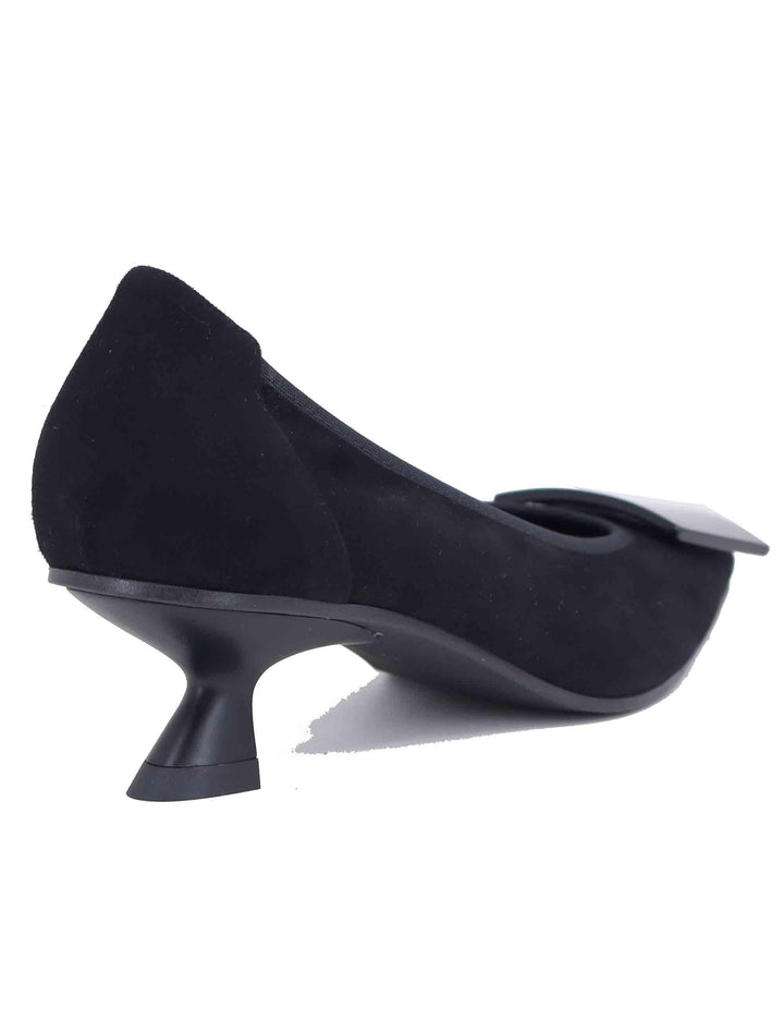 Decollete donna in camoscio nero con fibbia in tinta CUCU 001 Daniele Ancarani 