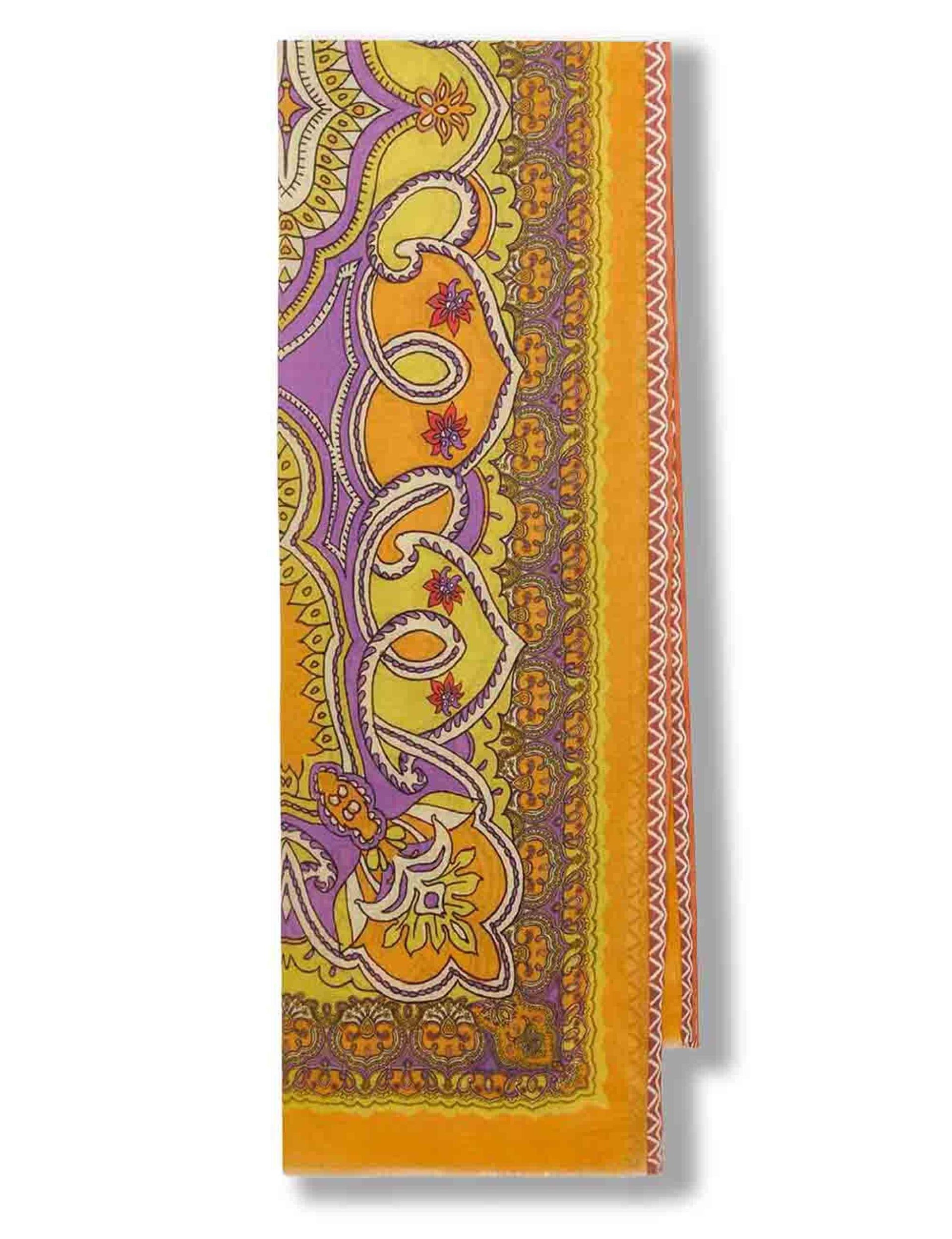 Foulard donna Collection Print in puro cotone arancione a fantasia IB034210216 B7018 Maliparmi 