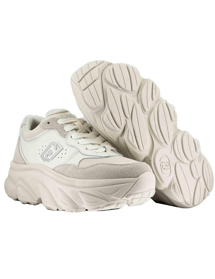 Sneakers donna Steffy 01 in pelle off white con suola alta in gomma 5 cm BF5061P0304S1400 Off White Liu-Jo 