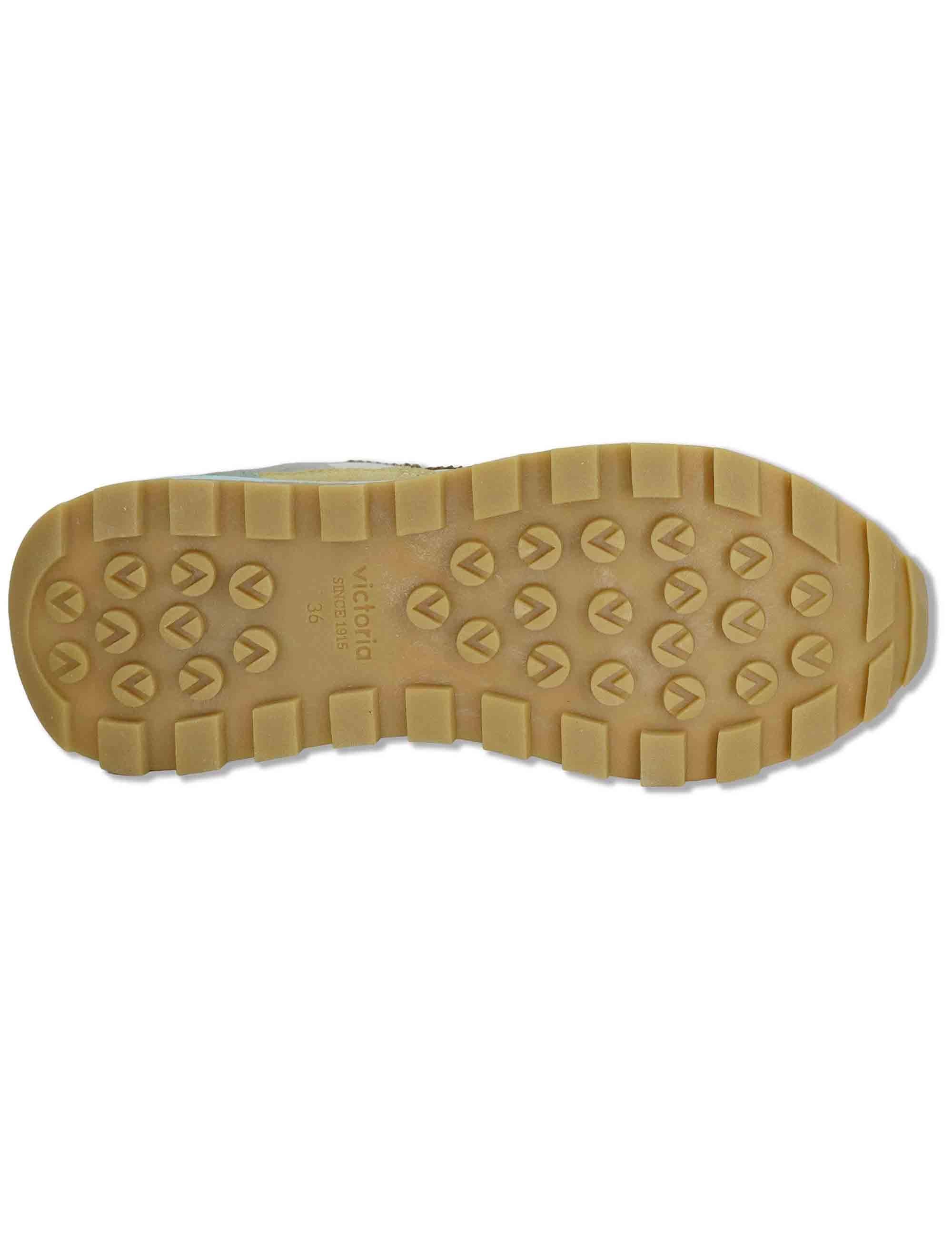 Sneakers donna Luna in pelle e camoscio beige con suola running 1156116 80_Beige Victoria 