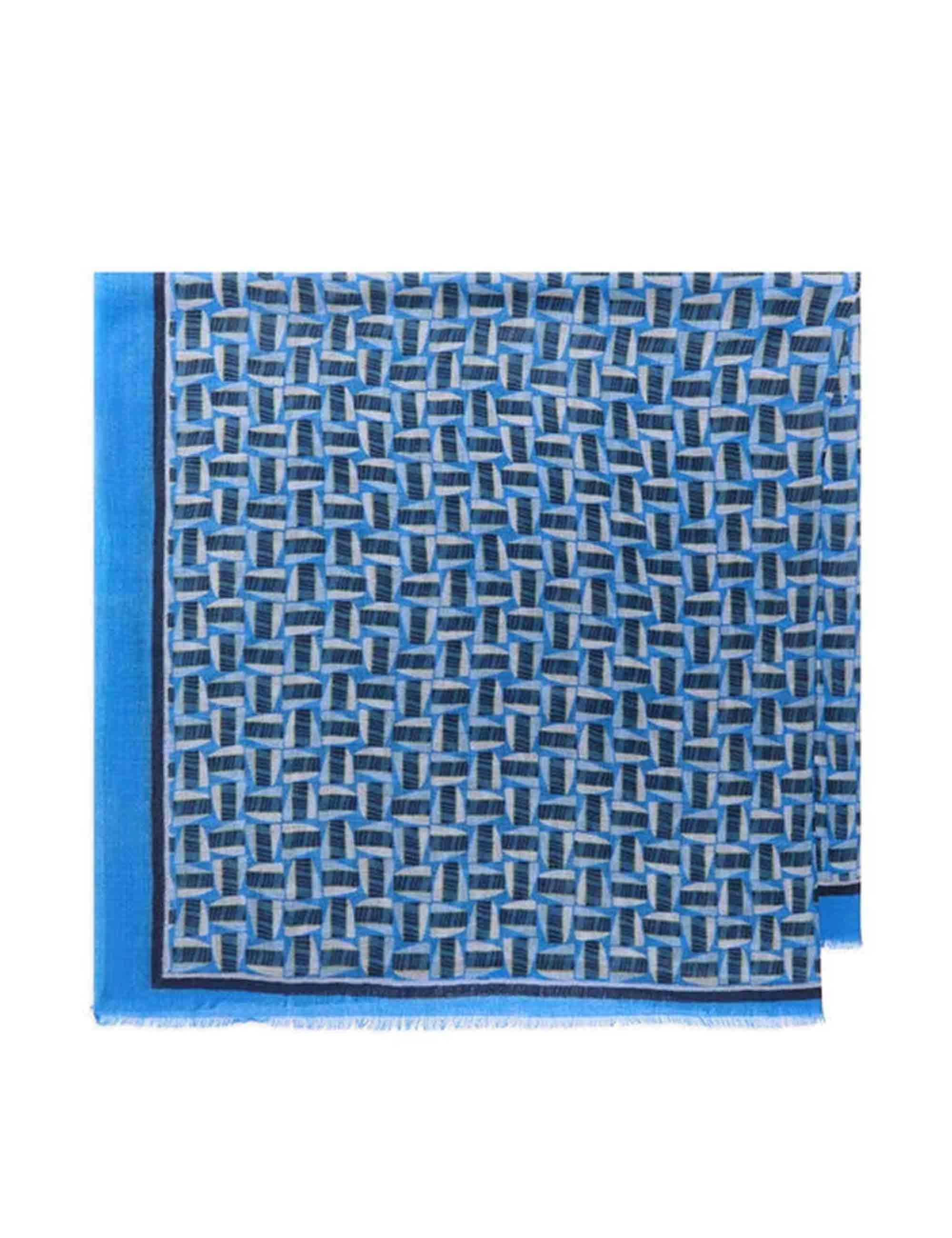 Foulard donna Collection Print in lana a fantasia blu IR002220199 D8087 Maliparmi 