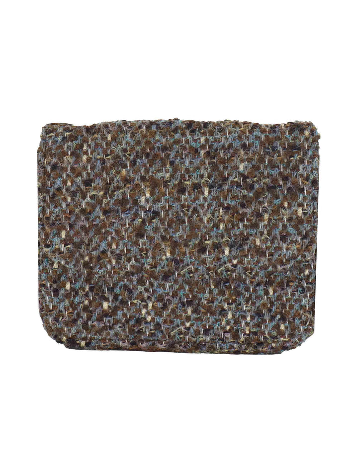 Pochette donna in tessuto decorato taupe con tracolla oro URIEL MIKE Kassiopea 