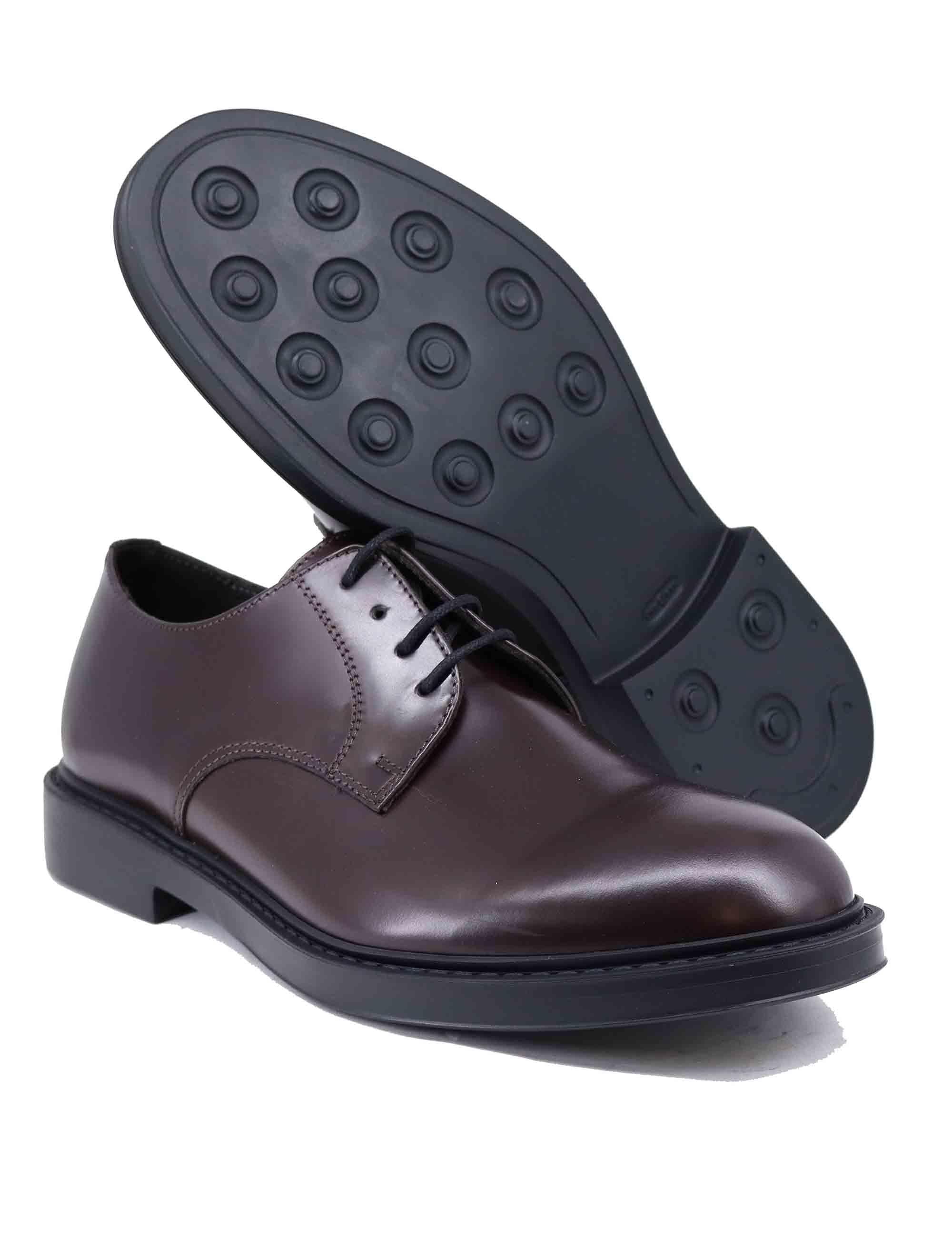 Stringate uomo in pelle lucida testa di moro 22938 D-VP1M Antica Cuoieria 