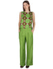 Elastic Waist Trousers in green linen Women JABPN0001-F1369-1254 7046