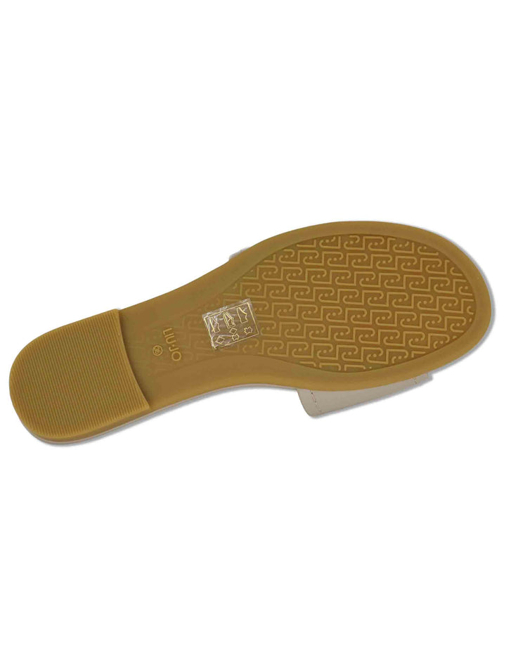 Sandali bassi donna in pelle grigio perla con fibbia laterale e suola in gomma SANDY 03 STONE Liu-Jo 