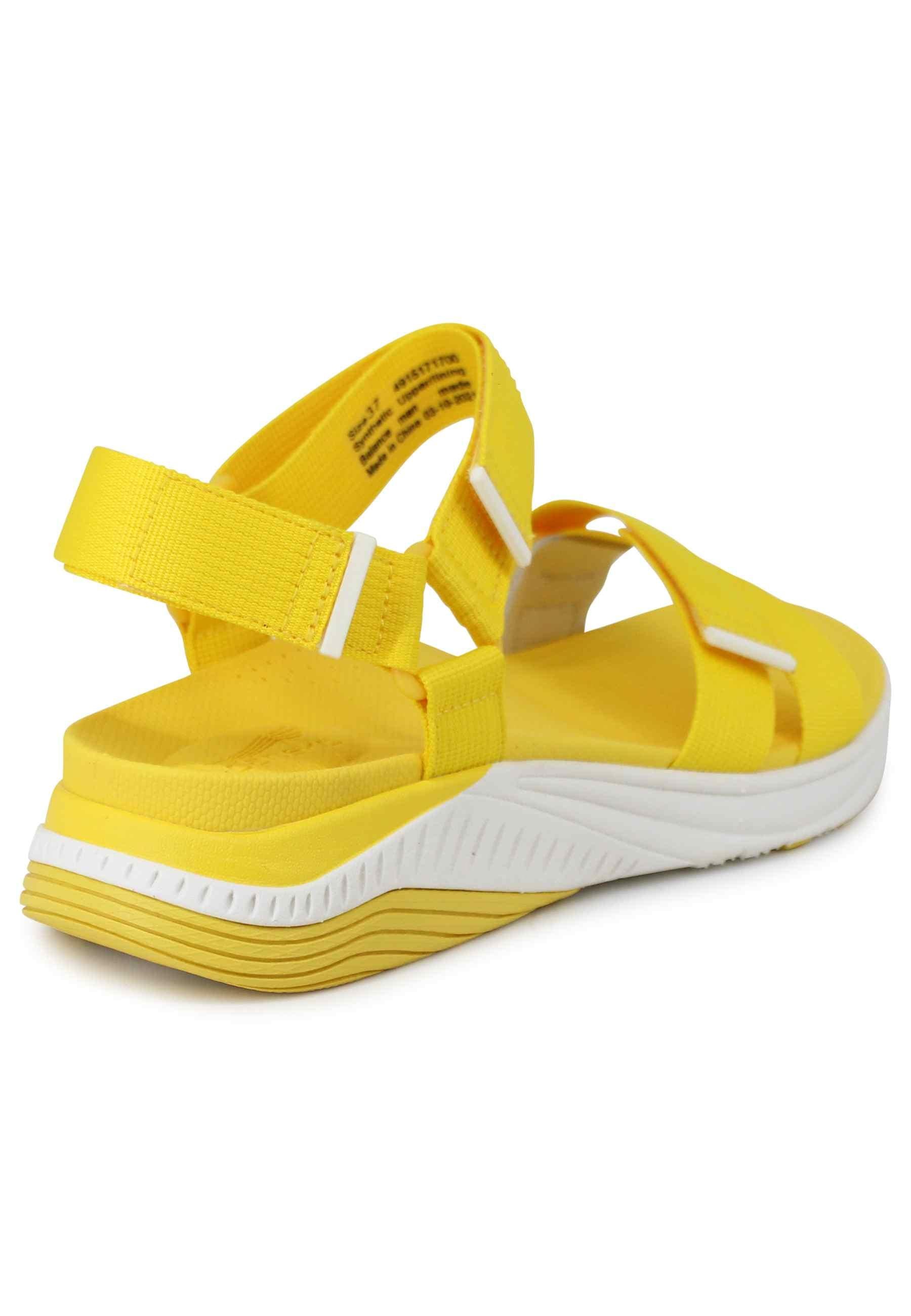Sandali donna Racquel in tessuto giallo con zeppa in gomma 4915 171700 Dansko 