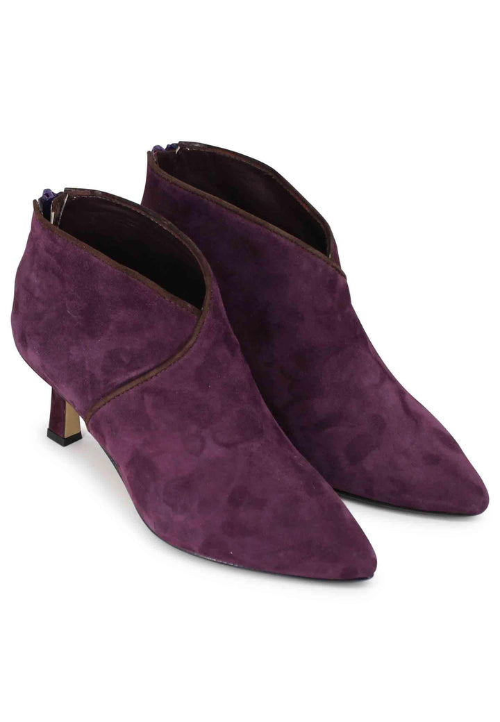 Stivaletti donna in camoscio prugna con zip posteriore TR1662/RT 36 L'Arianna 