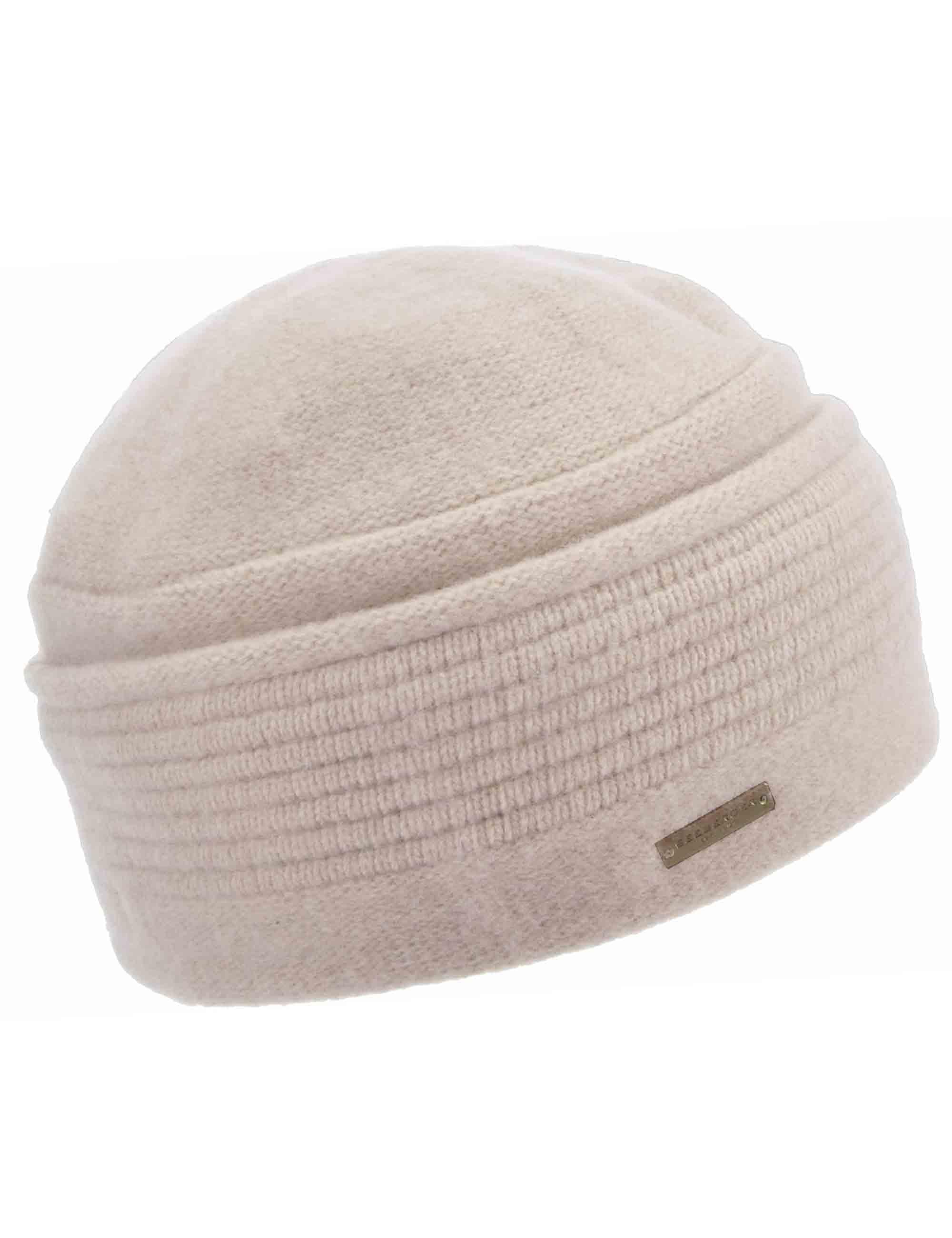Cappelli donna in lana cotta off white con ampio risvolto e motivo delicato 019857-00000 18 Seeberger Est 1890 