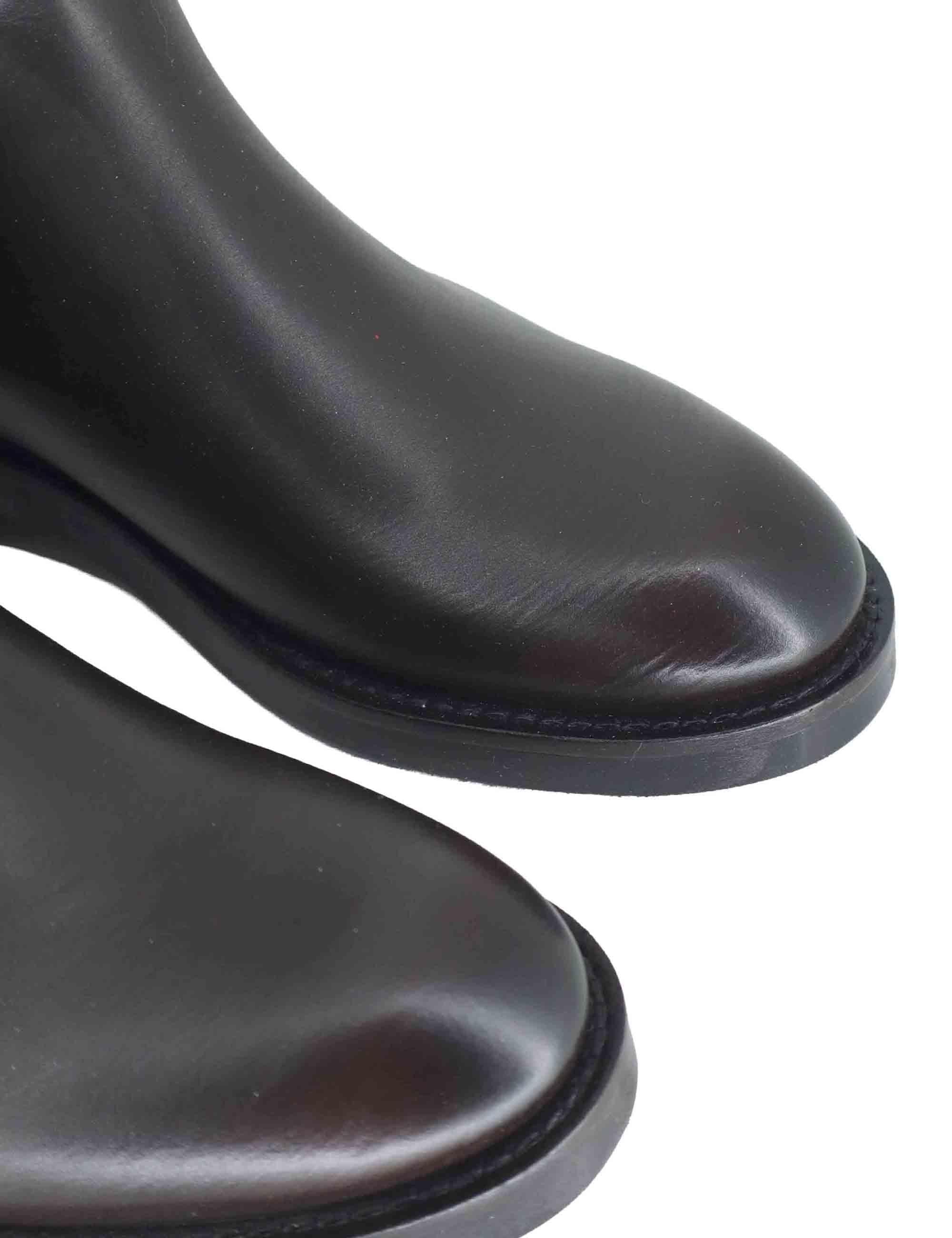 Stivali donna in pelle marrone con zip laterale e tacco basso SP105 014 Spatarella 