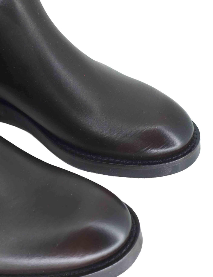 Stivali donna in pelle marrone con zip laterale e tacco basso SP105 014 Spatarella 