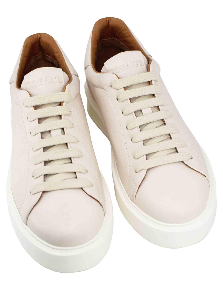 Sneakers uomo in pelle beige martellata con suola alta in gomma TAGO 5 015 Rogal's 